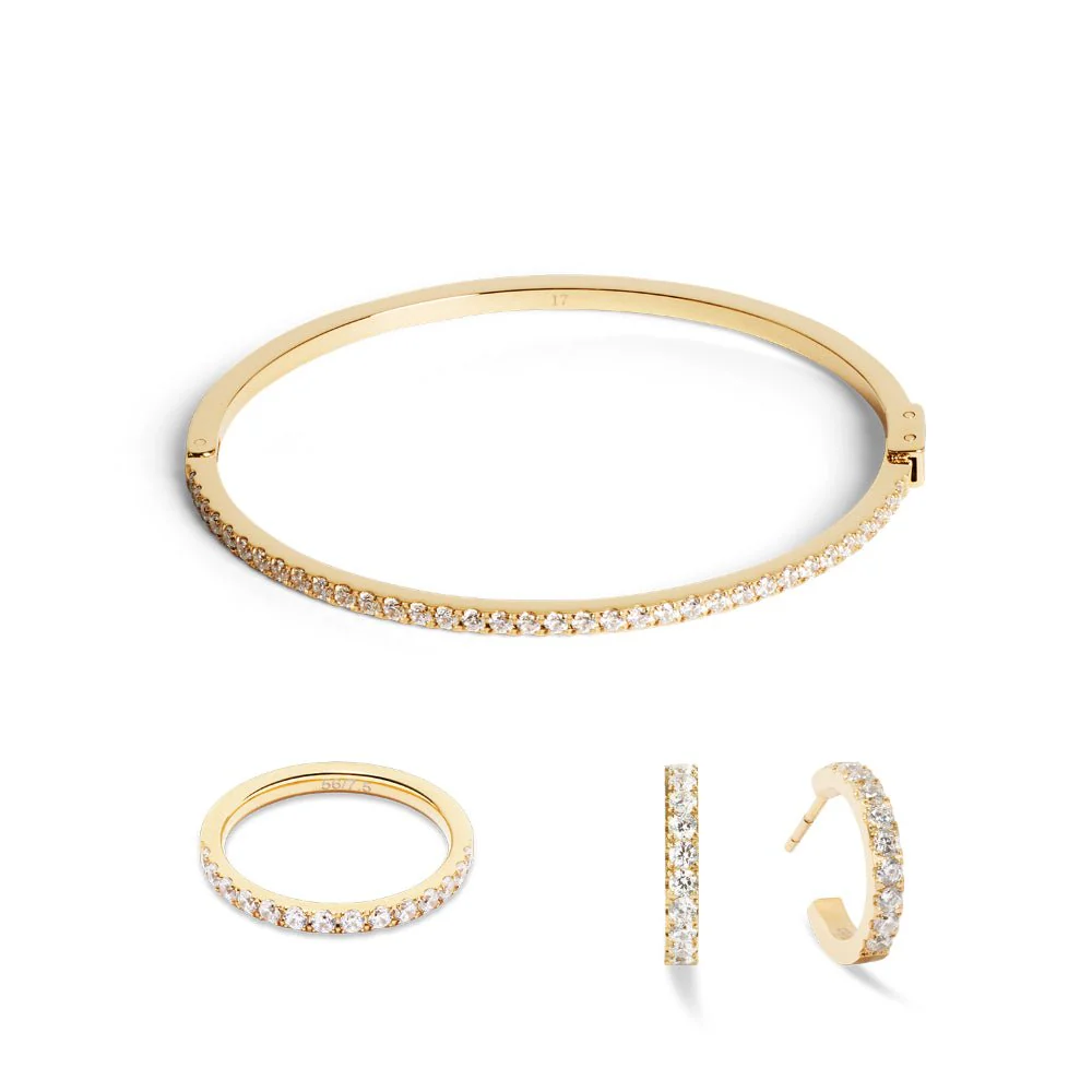 Coeur De Lion Gold Eternal Love Mini Crystal Hoop Earrings - Image 3