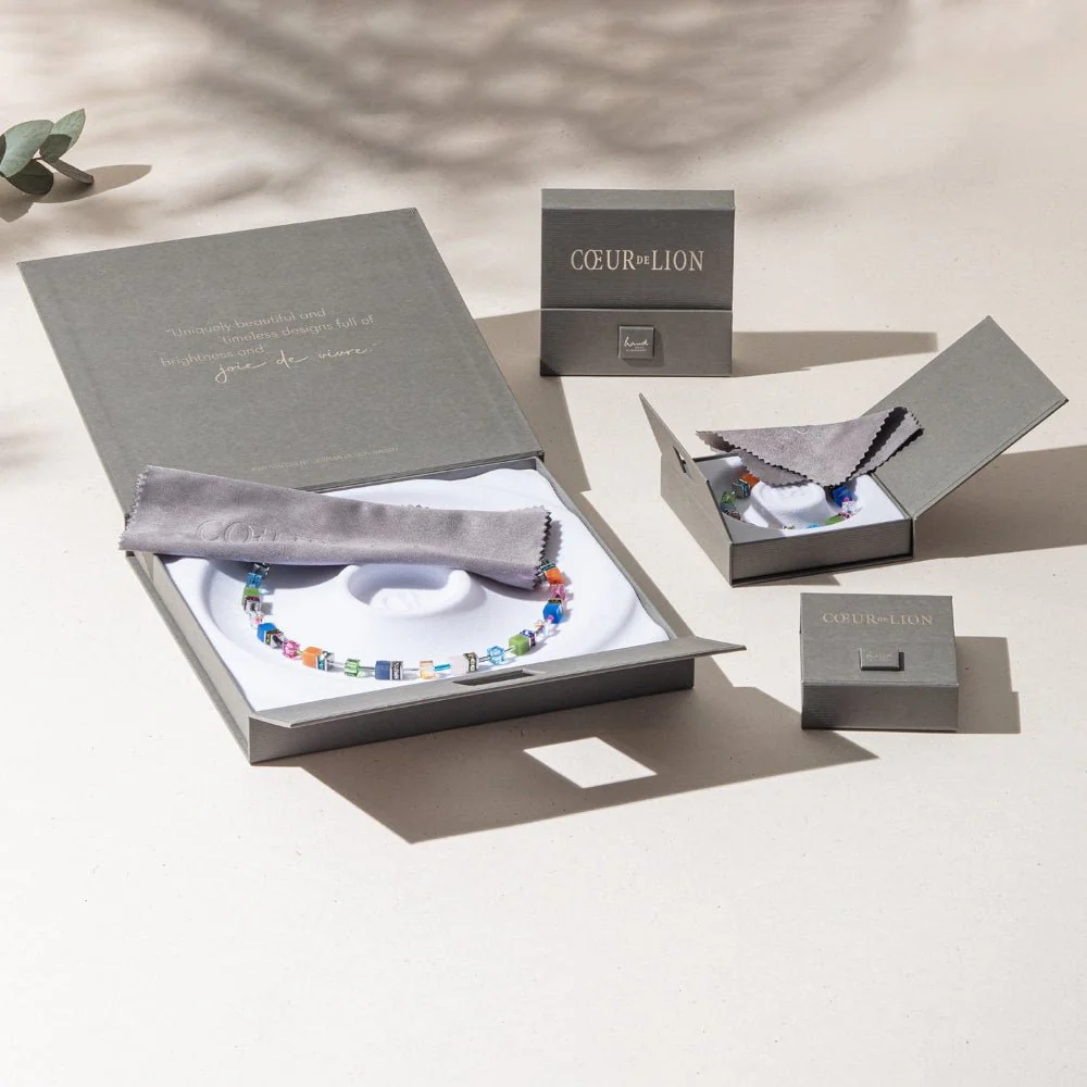 Coeur De Lion Silver, Blue and Green Geocube® Earrings - Image 4