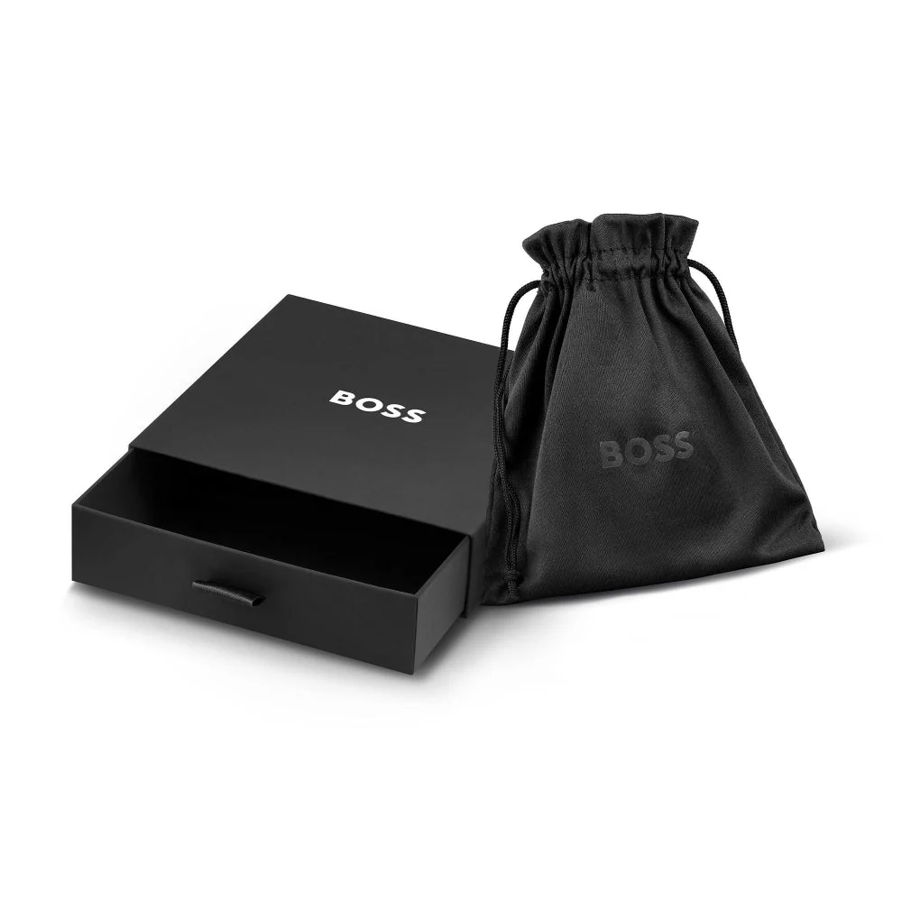 Boss Silver and Black Kassy Emblem Gents IP Pendant Bracelet - Image 5