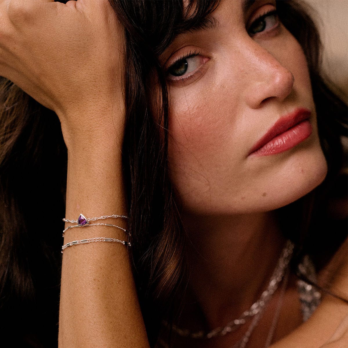 Daisy London Sterling Silver Birthstone Charm Bracelet - Image 14