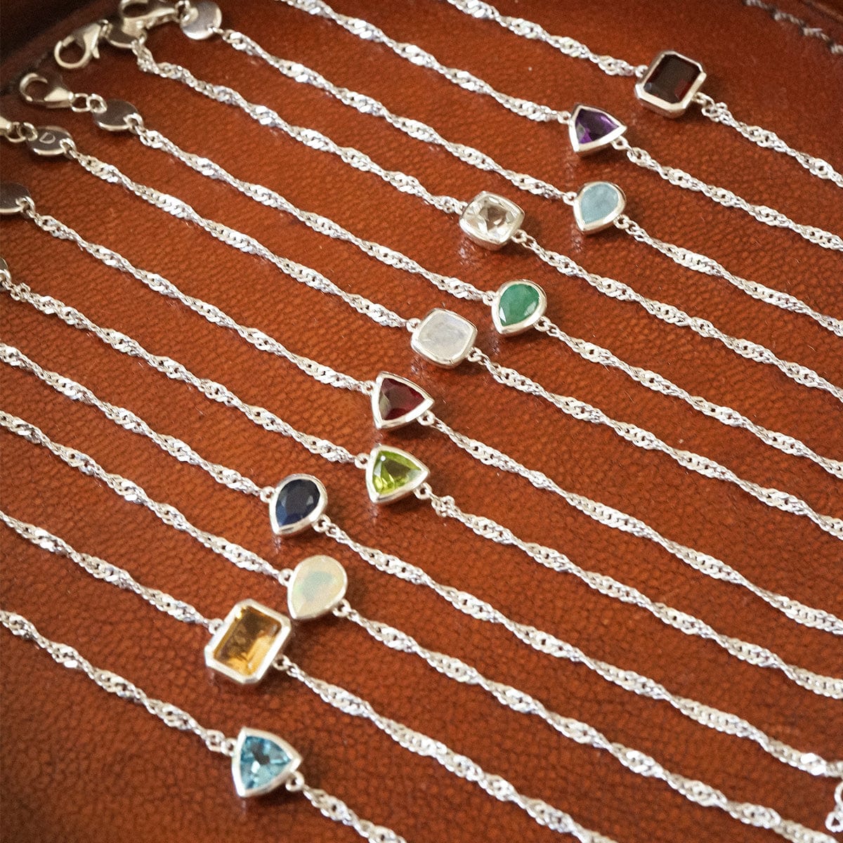 Daisy London Sterling Silver Birthstone Charm Bracelet - Image 3