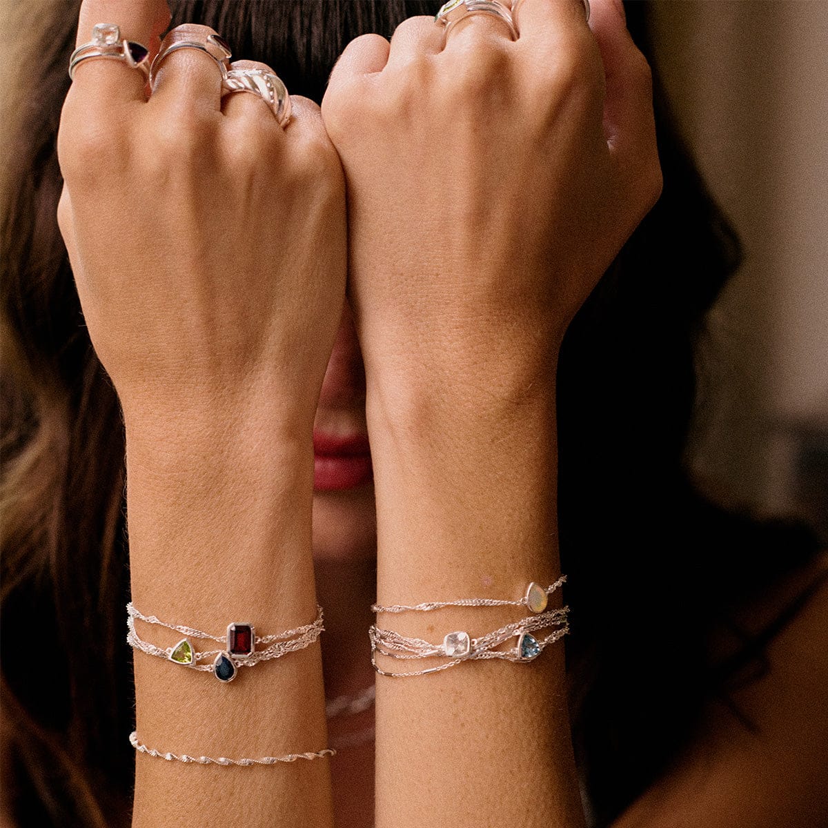 Daisy London Sterling Silver Birthstone Charm Bracelet - Image 40