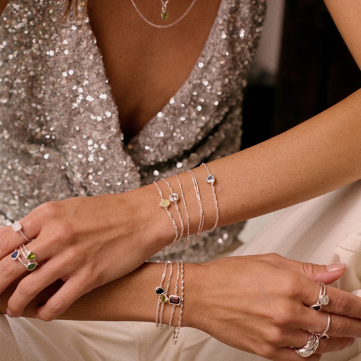 Daisy London Sterling Silver Birthstone Charm Bracelet - Image 44